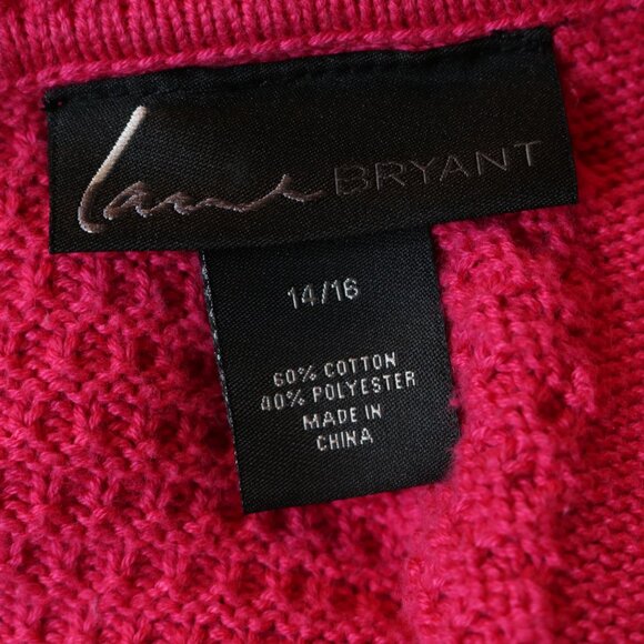 Lane Bryant Pink Pullover Tunic Sweater Back Buttons - Picture 8 of 10